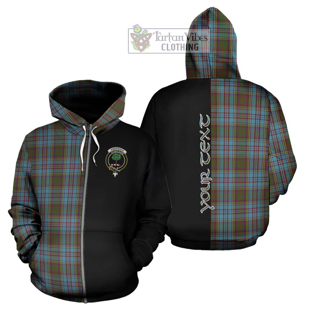 Anderson Tartan Hoodie with Family Crest and Half Of Me Style - Tartanvibesclothing Shop