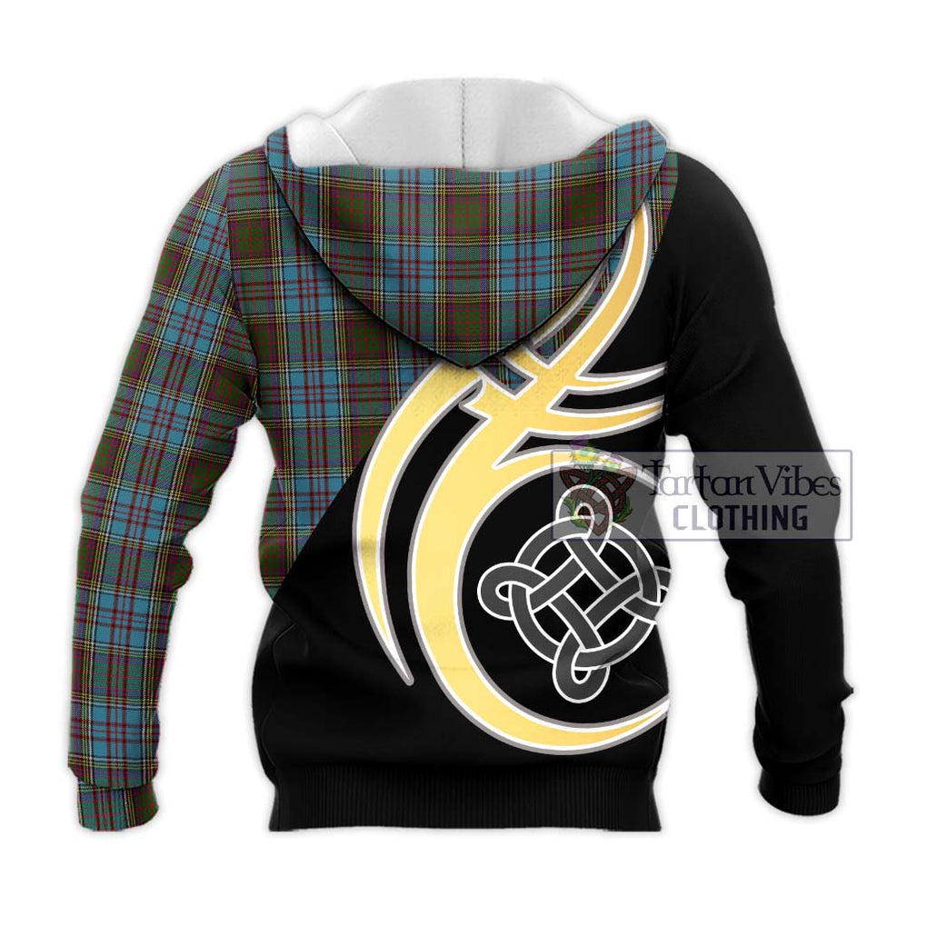 Anderson Tartan Knitted Hoodie with Family Crest and Celtic Symbol Style - Tartan Vibes Clothing