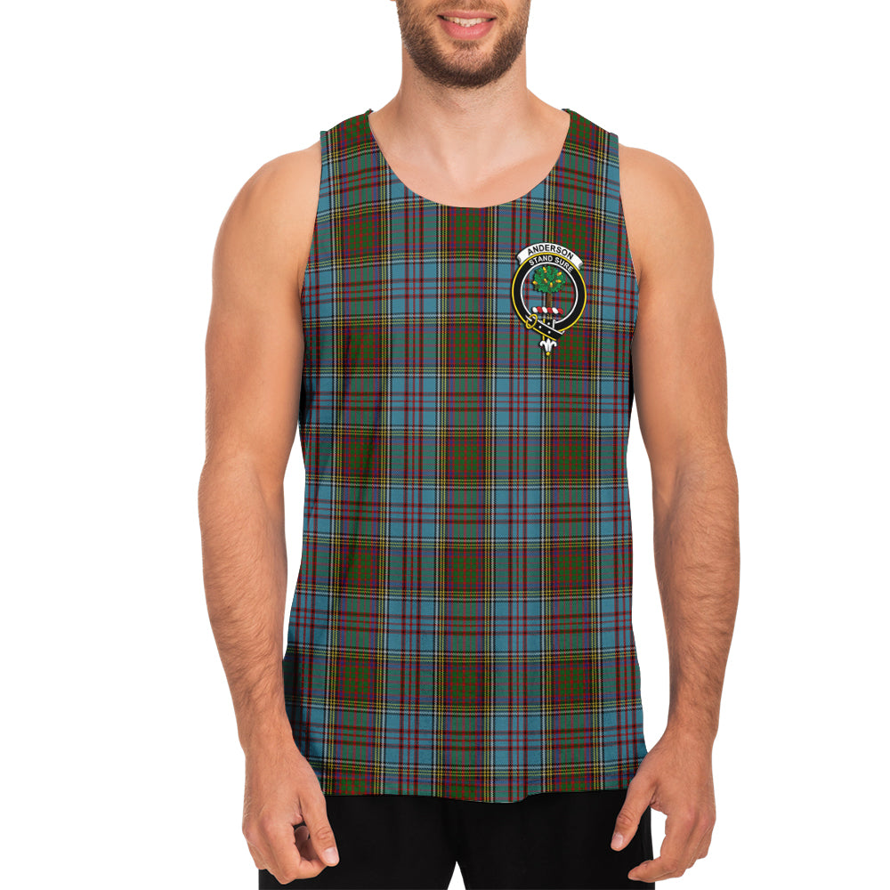 Anderson Tartan Mens Tank Top with Family Crest - Tartanvibesclothing