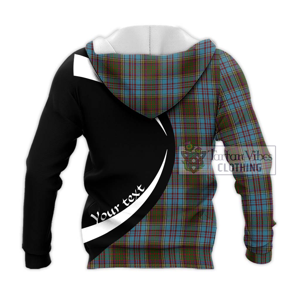 Anderson Tartan Knitted Hoodie with Family Crest Circle Style - Tartan Vibes Clothing