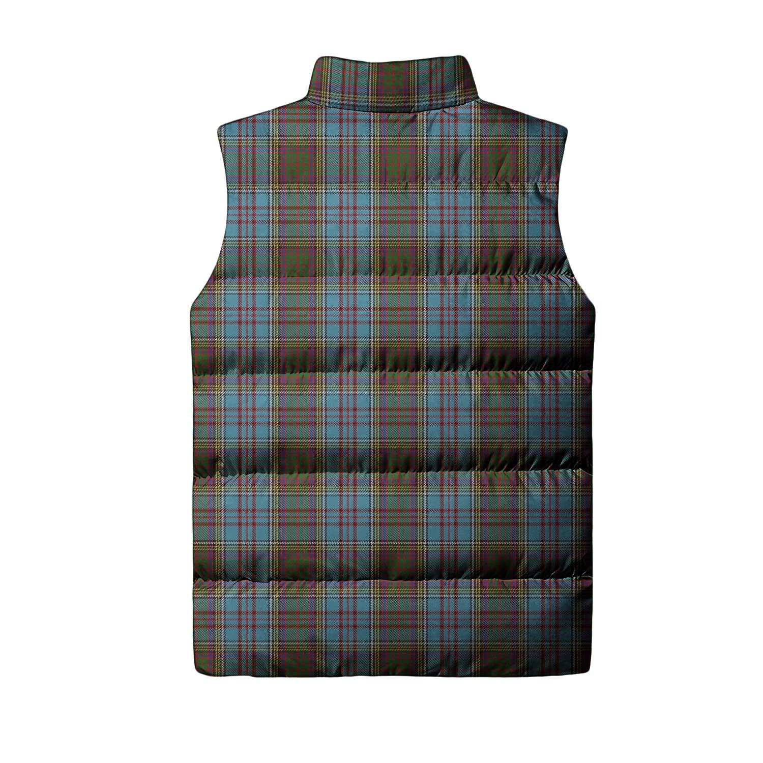 Anderson Tartan Sleeveless Puffer Jacket with Family Crest - Tartanvibesclothing