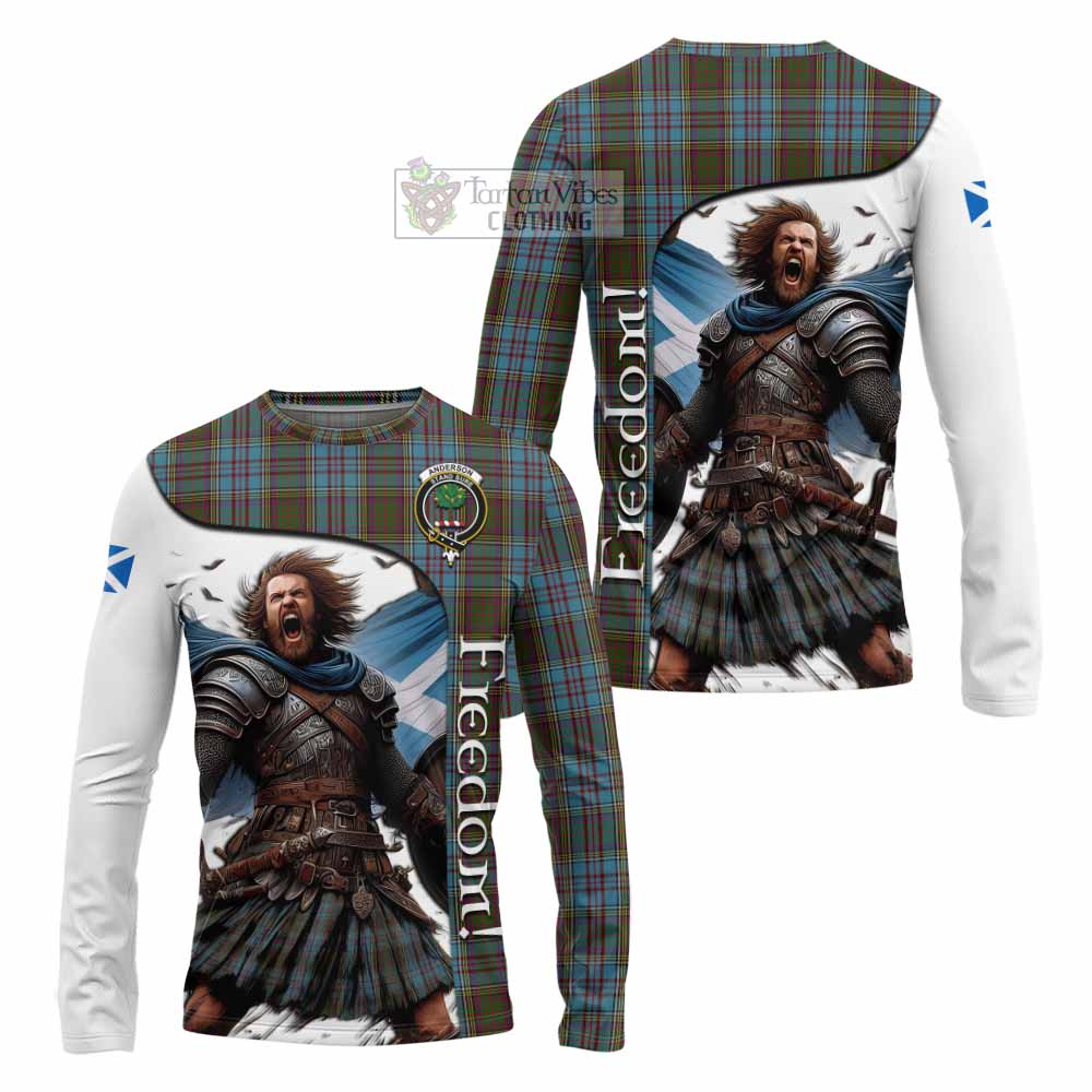 Tartan Vibes Clothing Anderson Crest Tartan Long Sleeve T-Shirt Inspired by the Freedom of Scottish Warrior