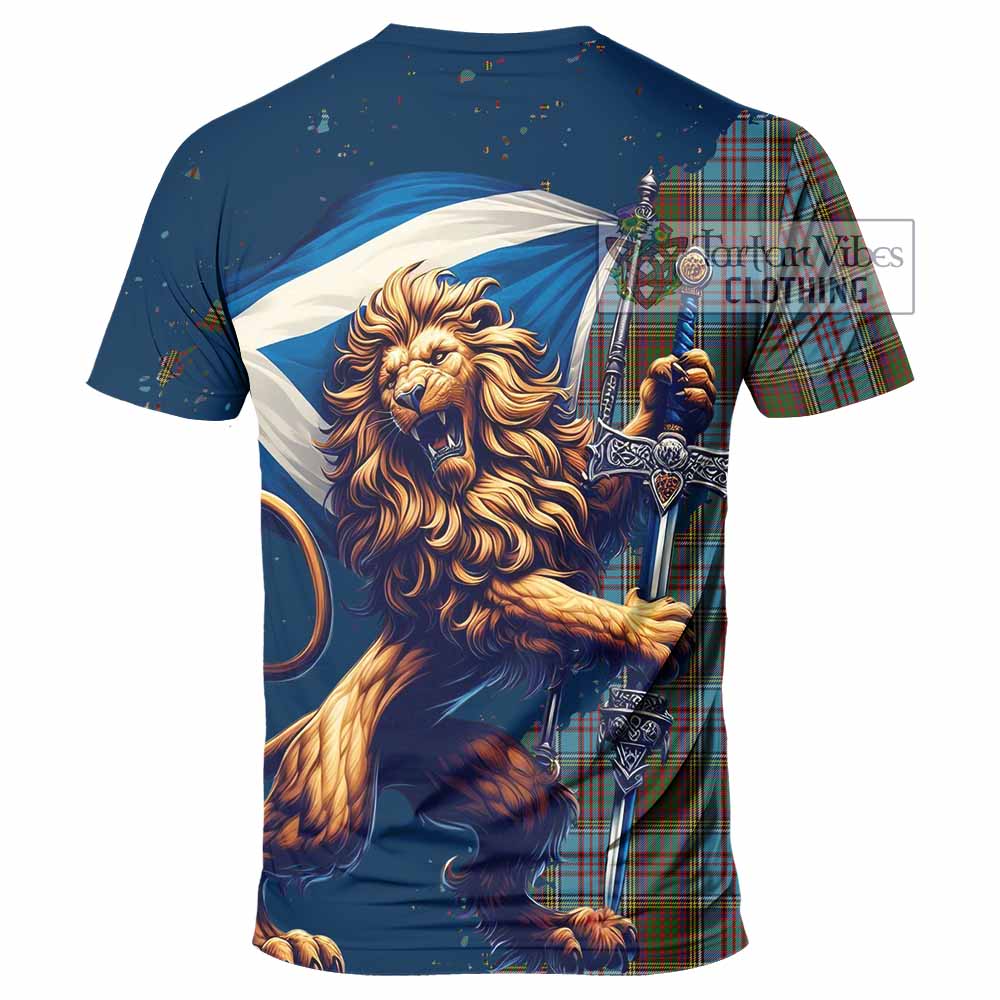 Tartan Vibes Clothing Anderson Tartan Family Crest T-Shirt with Scottish Majestic Lion