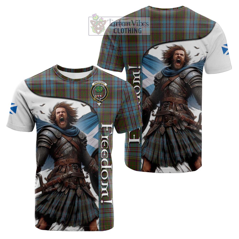 Tartan Vibes Clothing Anderson Crest Tartan Cotton T-shirt Inspired by the Freedom of Scottish Warrior