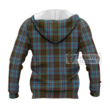 Anderson Tartan Knitted Hoodie with Family Crest DNA In Me Style