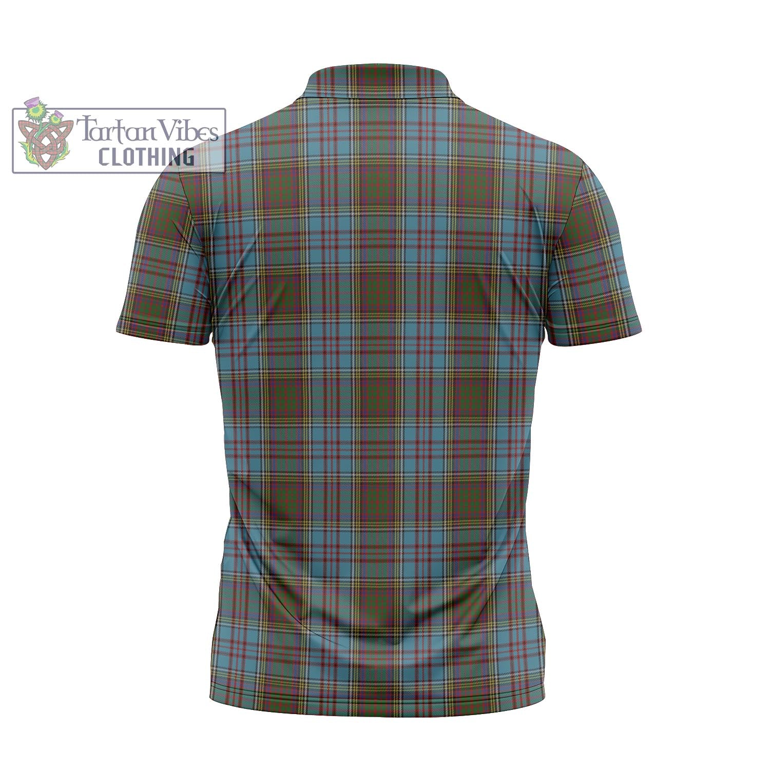 Tartan Vibes Clothing Anderson Tartan Zipper Polo Shirt with Family Crest