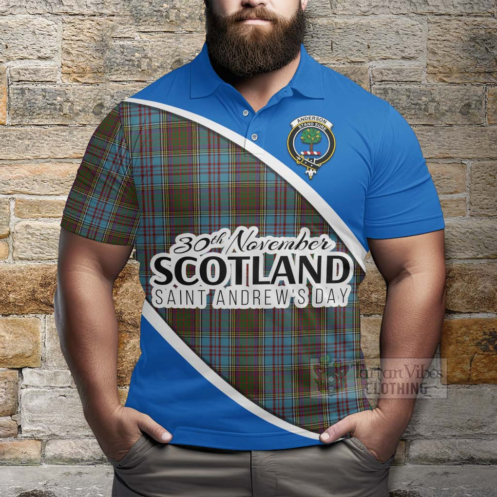 Tartan Vibes Clothing Anderson Family Crest Tartan Polo Shirt Celebrate Saint Andrew's Day in Style