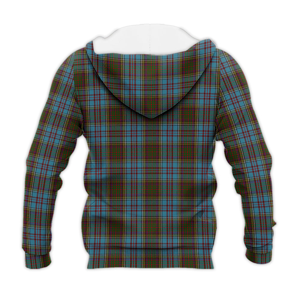 Anderson Tartan Knitted Hoodie with Family Crest - Tartanvibesclothing