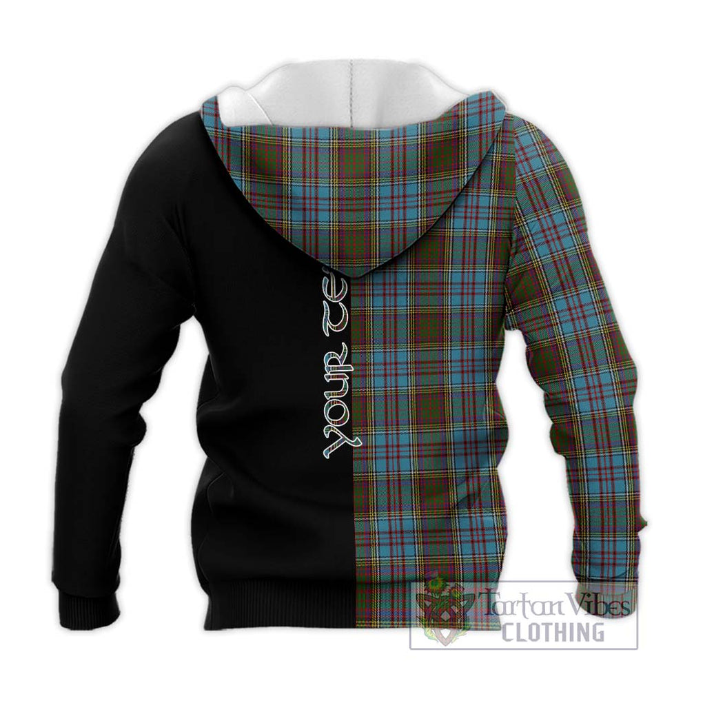 Anderson Tartan Knitted Hoodie with Family Crest and Half Of Me Style - Tartanvibesclothing Shop