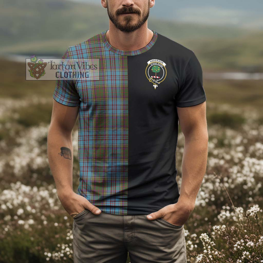 Anderson Tartan T-Shirt with Family Crest and Half Of Me Style - Tartanvibesclothing Shop