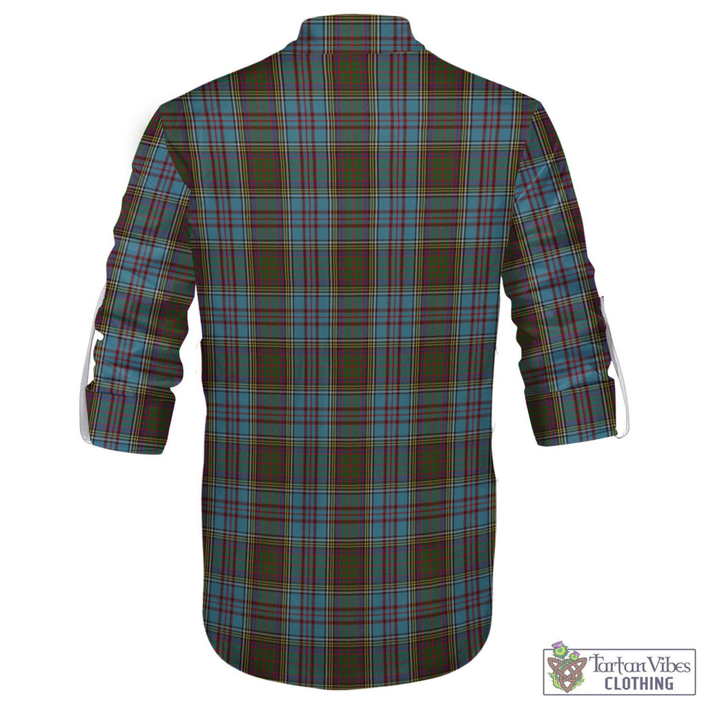 Tartan Vibes Clothing Anderson Tartan Men's Scottish Traditional Jacobite Ghillie Kilt Shirt