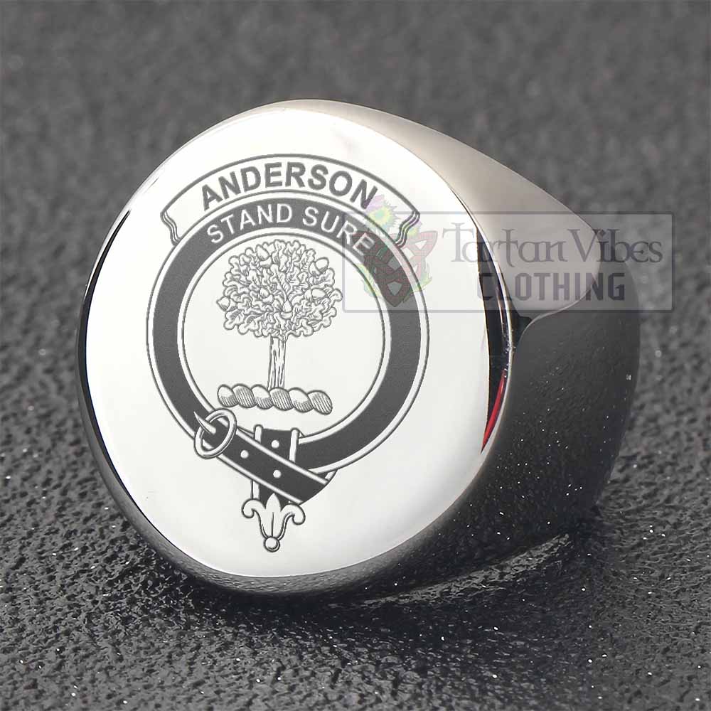 Tartan Vibes Clothing Anderson Clan Crest Engraved Ring