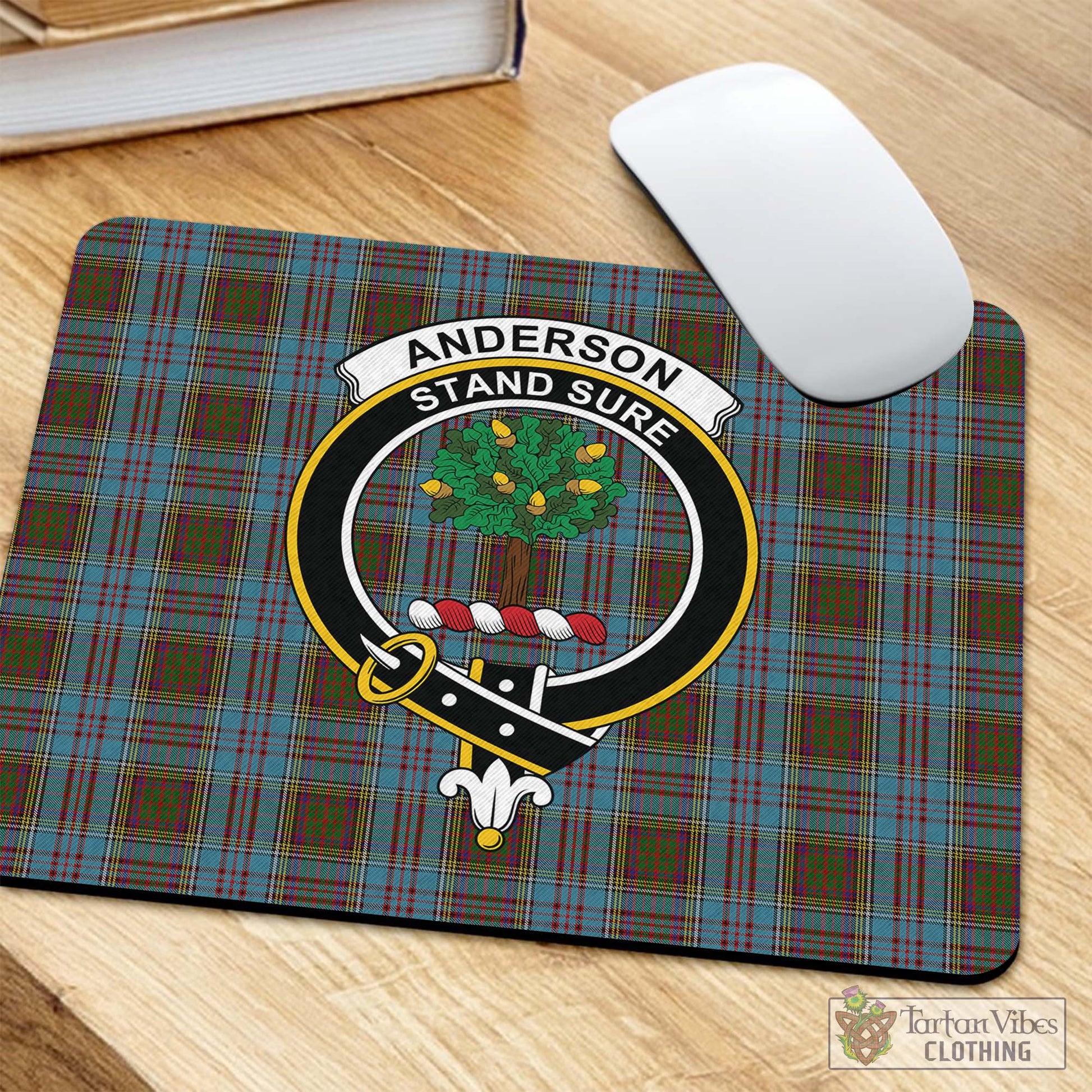 Tartan Vibes Clothing Anderson Tartan Mouse Pad with Family Crest