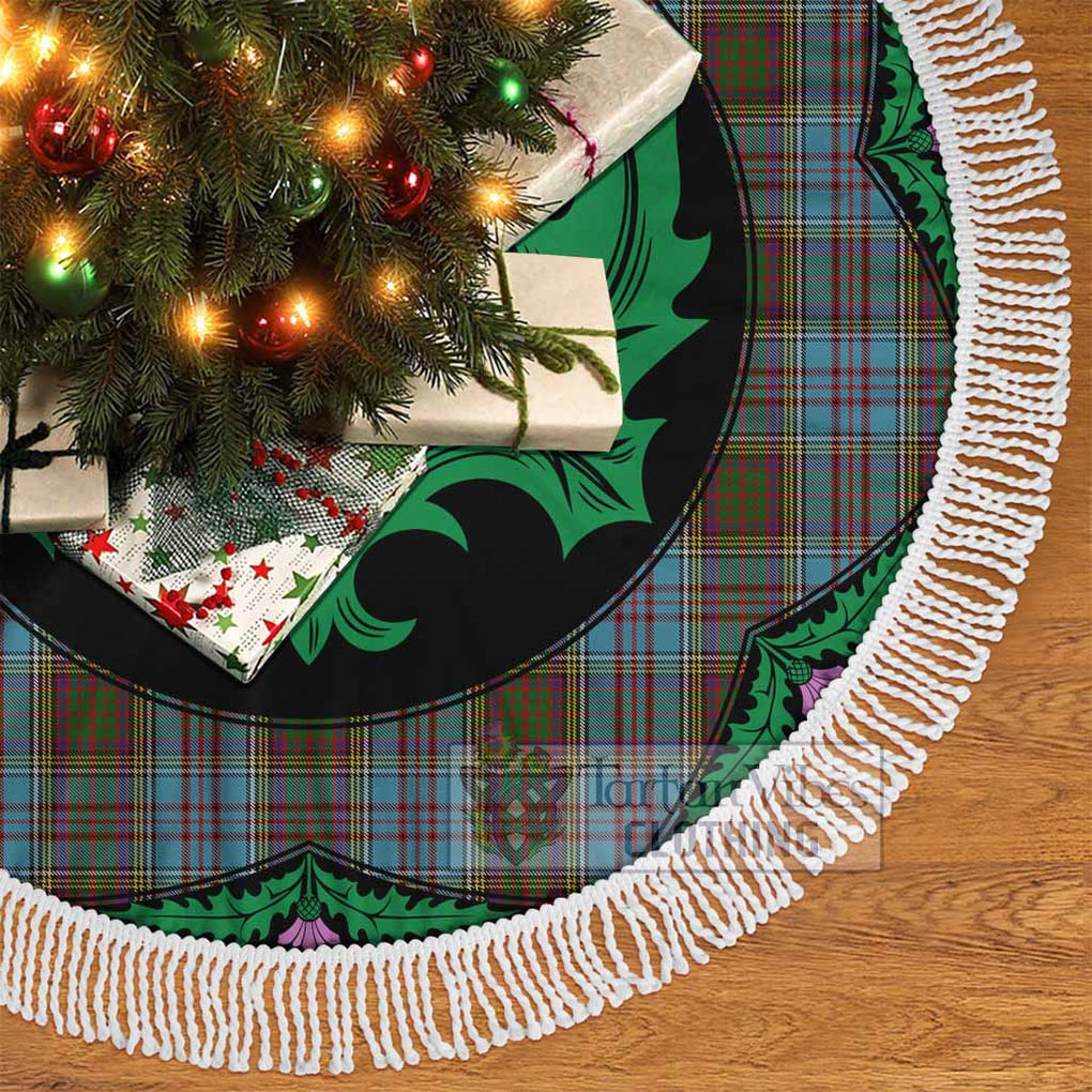 Tartan Vibes Clothing Anderson Tartan Christmas Tree Skirt Scottish Thistle Style