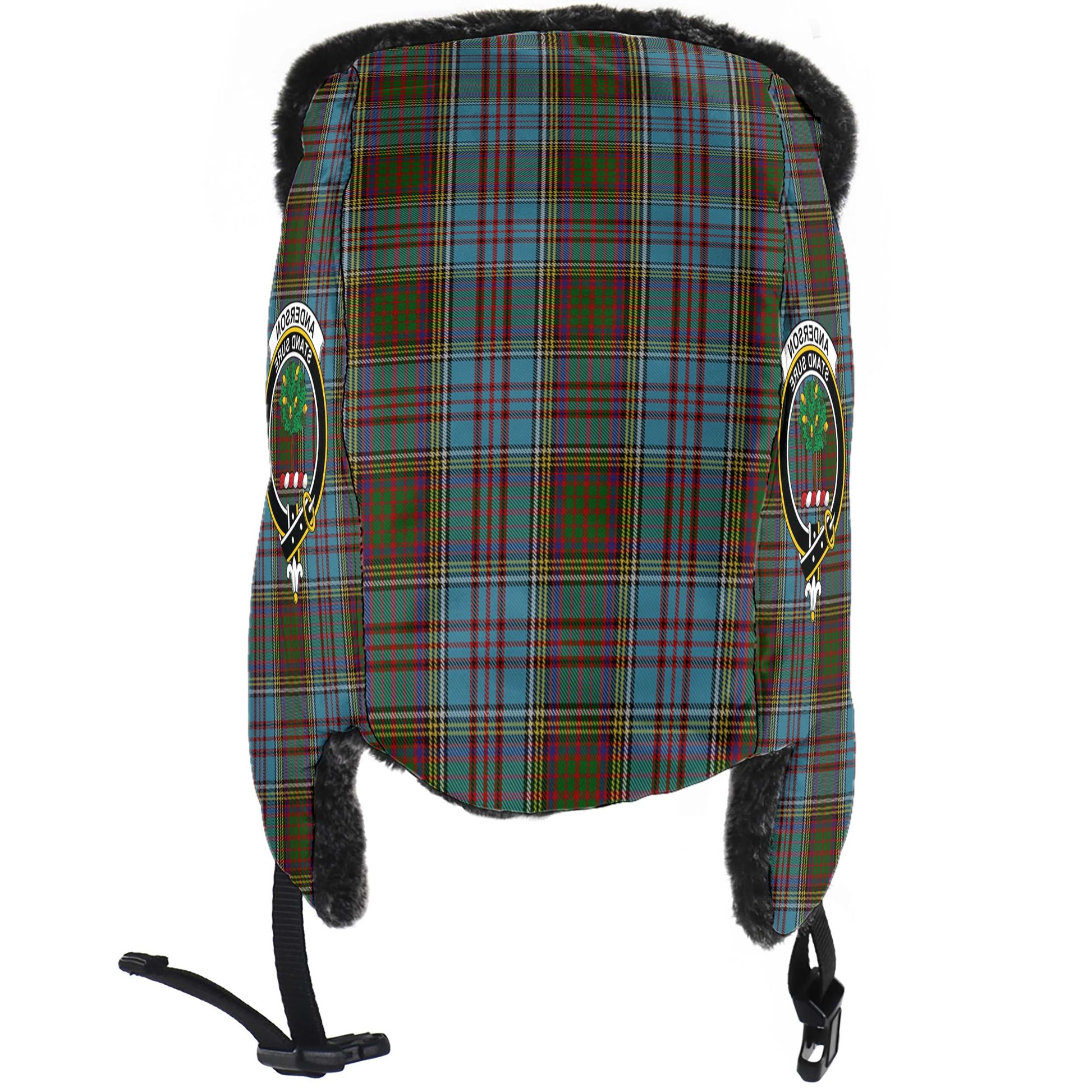 Anderson Tartan Winter Trapper Hat with Family Crest - Tartanvibesclothing