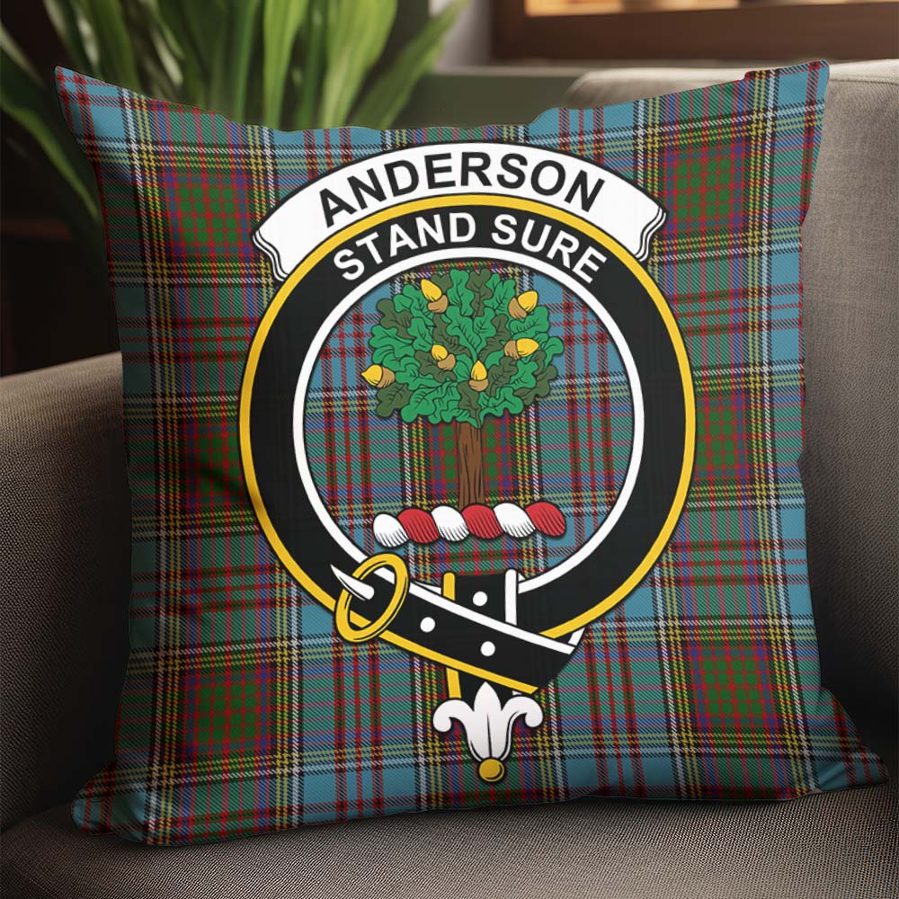 Anderson Tartan Pillow Cover with Family Crest - Tartanvibesclothing