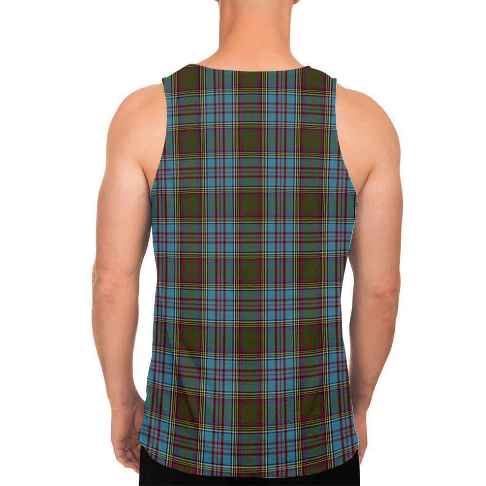 Anderson Tartan Mens Tank Top with Family Crest - Tartanvibesclothing