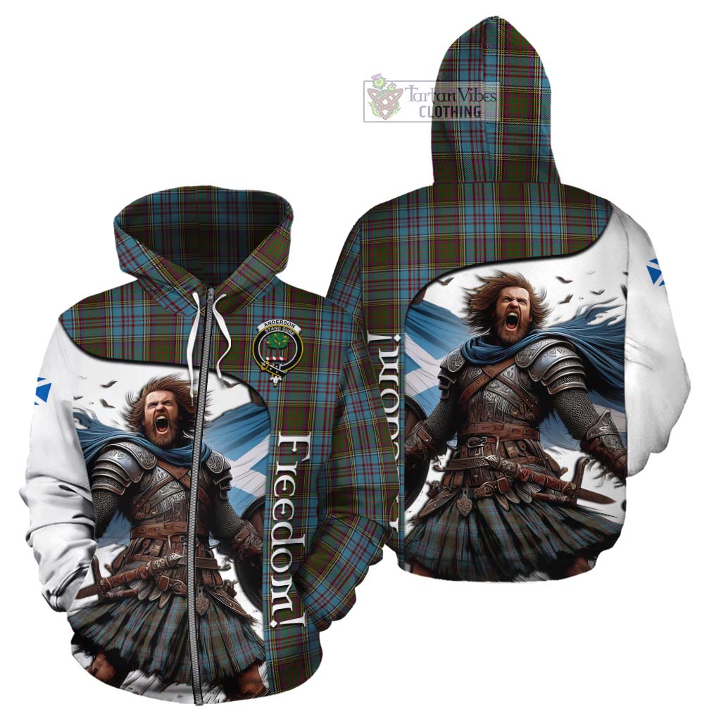 Tartan Vibes Clothing Anderson Crest Tartan Cotton Hoodie Inspired by the Freedom of Scottish Warrior