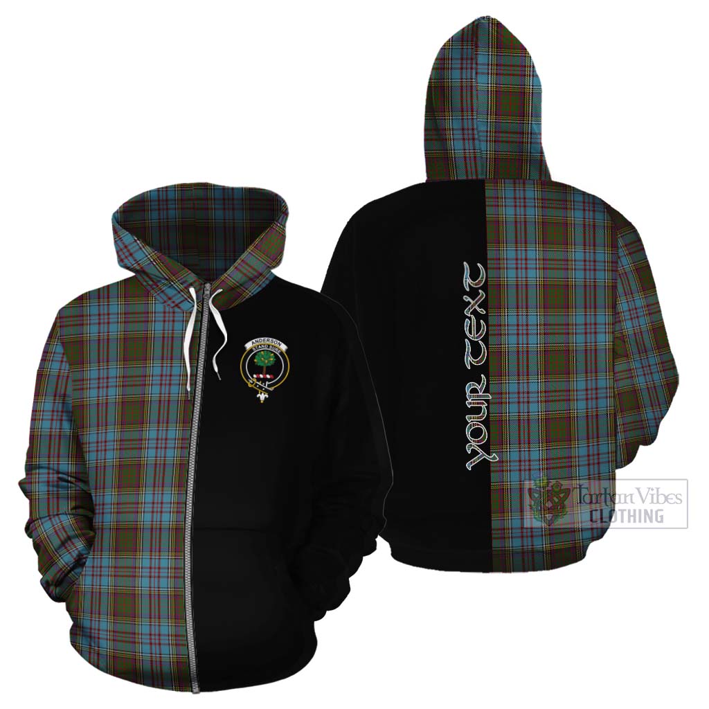 Tartan Vibes Clothing Anderson Tartan Cotton Hoodie with Family Crest and Half Of Me Style