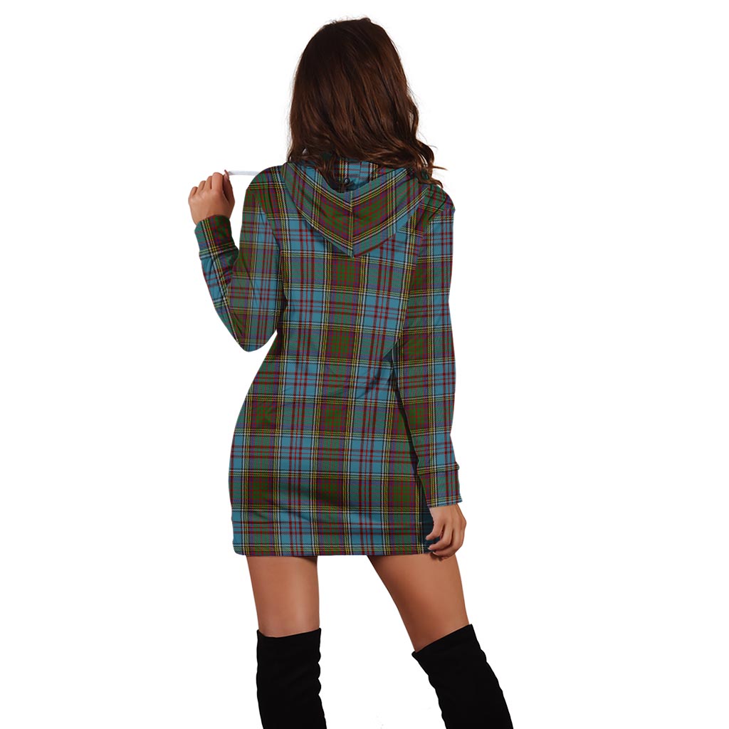 Anderson Tartan Hoodie Dress with Family Crest - Tartan Vibes Clothing