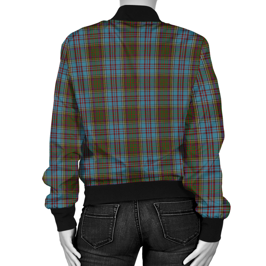 Anderson Tartan Bomber Jacket with Family Crest - Tartanvibesclothing