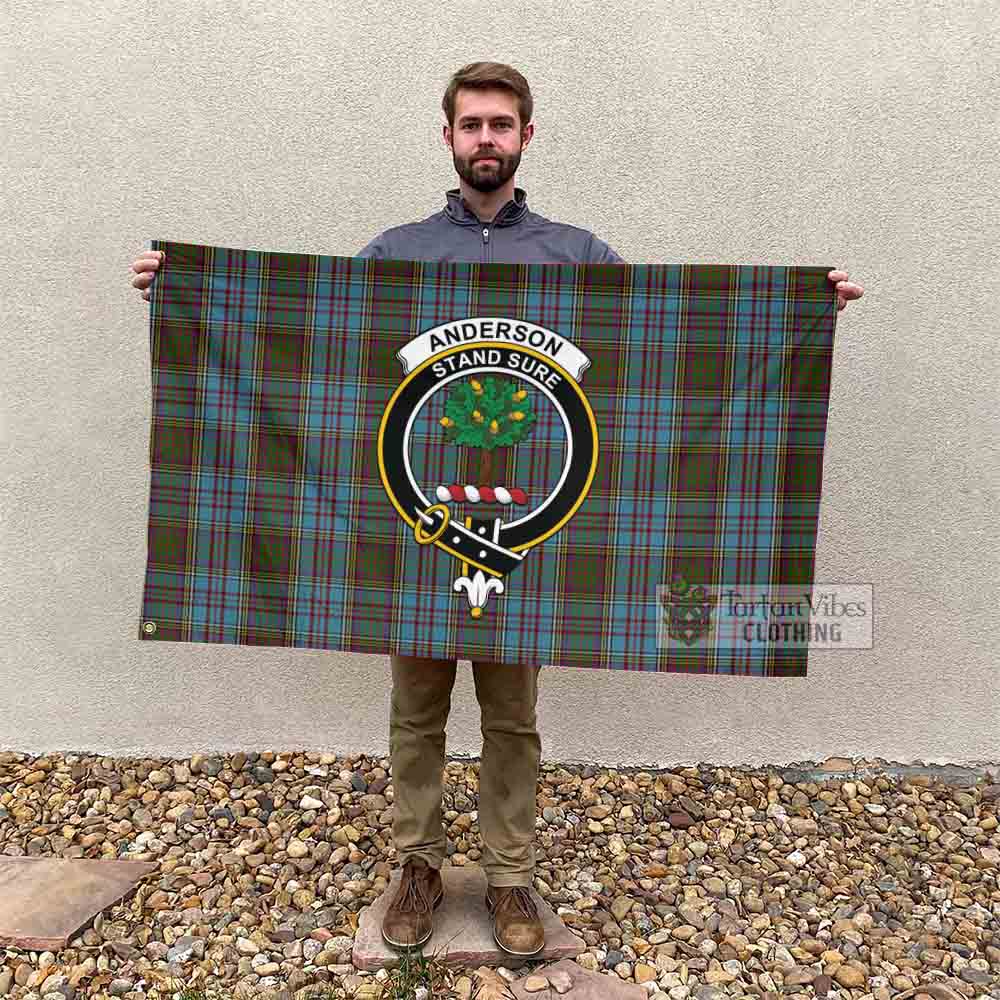 Tartan Vibes Clothing Anderson Tartan House Flag with Family Crest