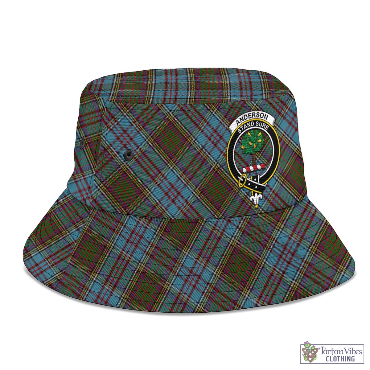 Tartan Vibes Clothing Anderson Tartan Bucket Hat with Family Crest