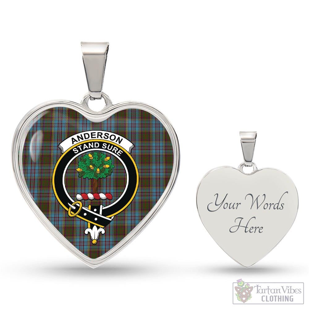 Tartan Vibes Clothing Anderson Tartan Heart Necklace with Family Crest