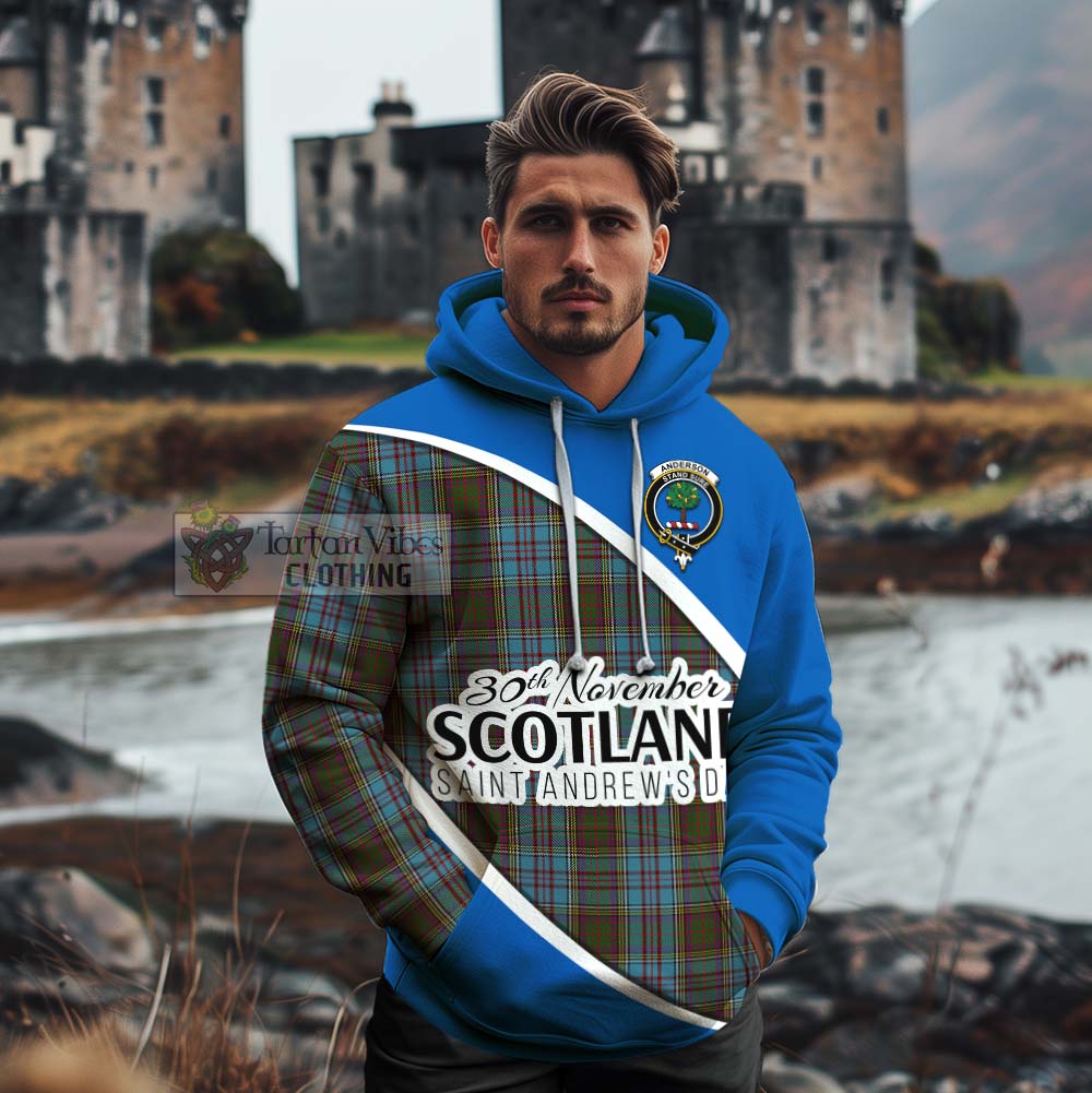 Tartan Vibes Clothing Anderson Family Crest Tartan Cotton Hoodie Celebrate Saint Andrew's Day in Style