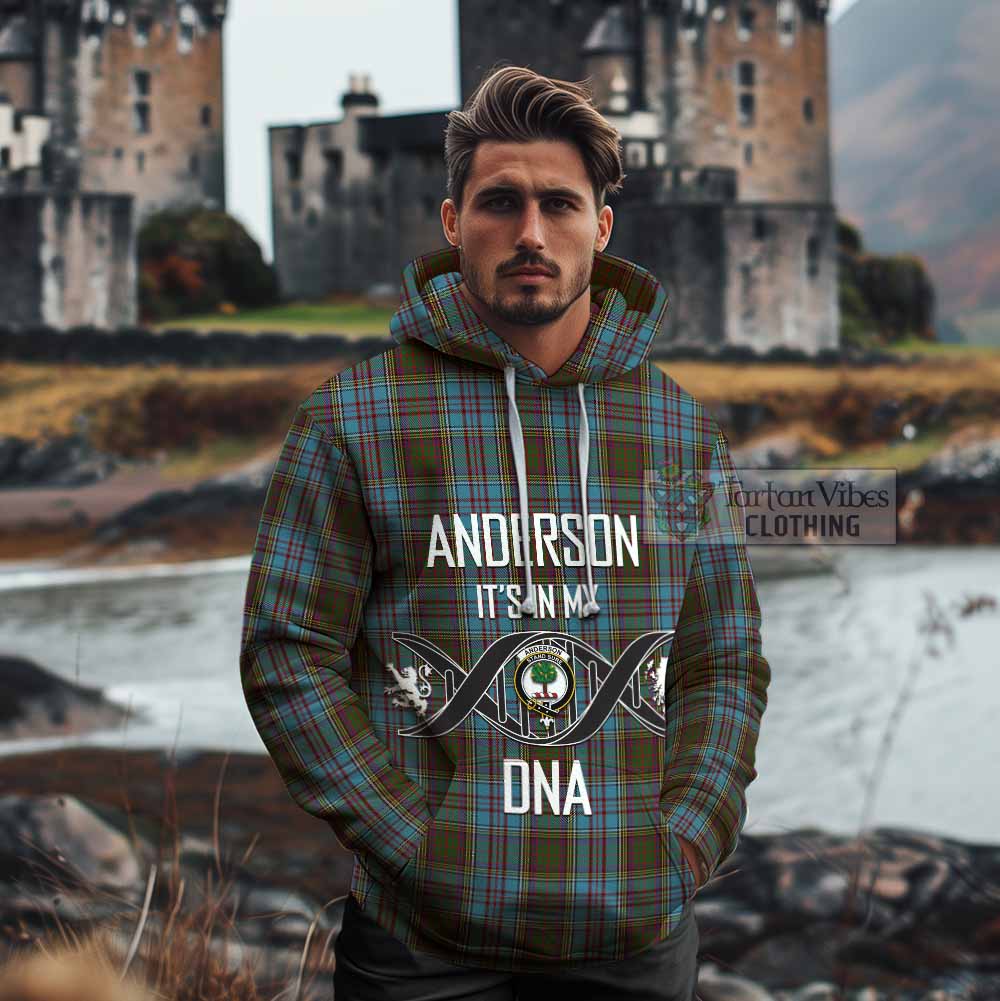 Tartan Vibes Clothing Anderson Tartan Cotton Hoodie with Family Crest DNA In Me Style