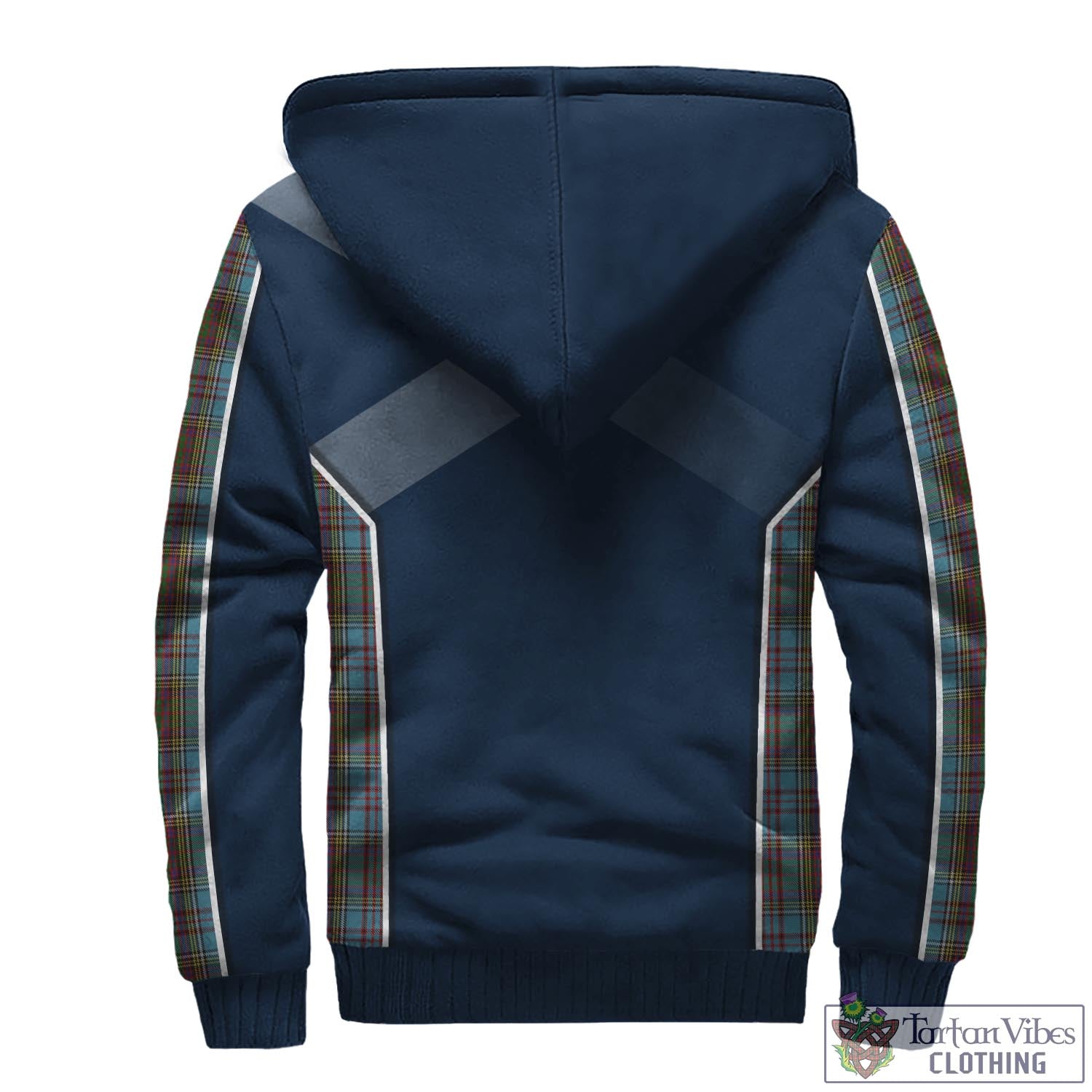 Tartan Vibes Clothing Anderson Tartan Sherpa Hoodie with Family Crest and Scottish Thistle Vibes Sport Style