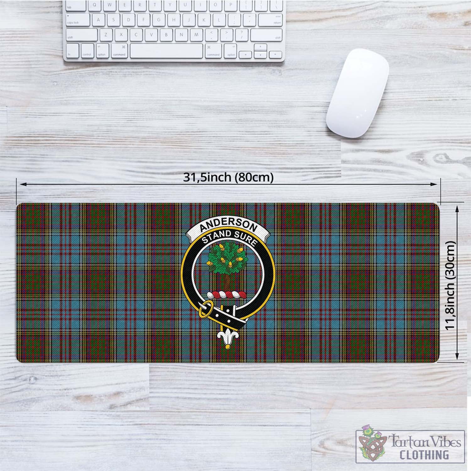 Tartan Vibes Clothing Anderson Tartan Mouse Pad with Family Crest