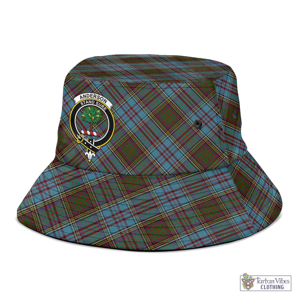 Tartan Vibes Clothing Anderson Tartan Bucket Hat with Family Crest