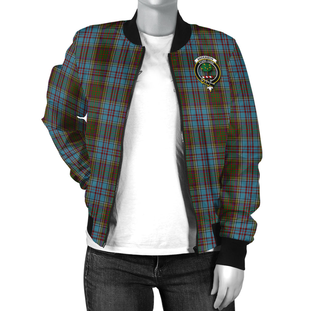 Anderson Tartan Bomber Jacket with Family Crest - Tartanvibesclothing