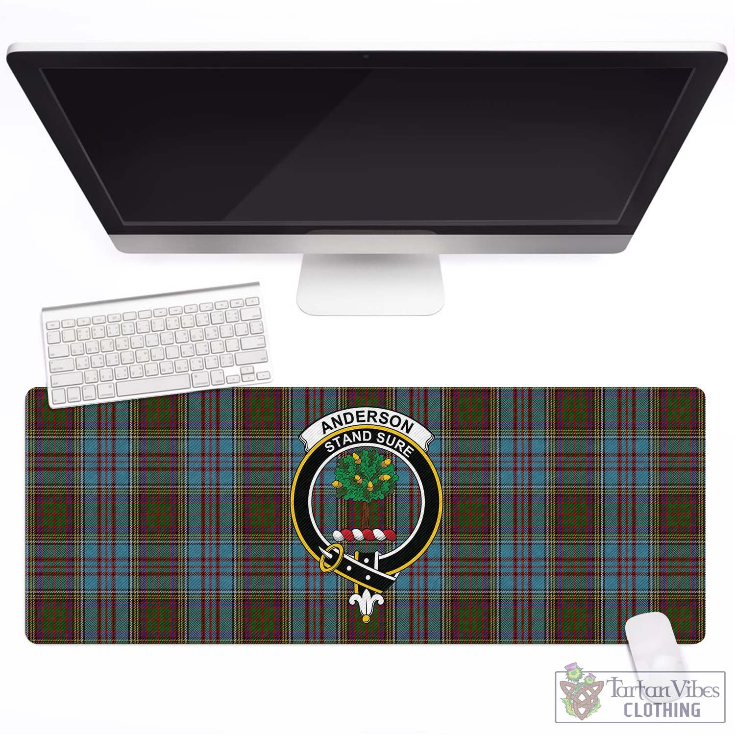 Tartan Vibes Clothing Anderson Tartan Mouse Pad with Family Crest