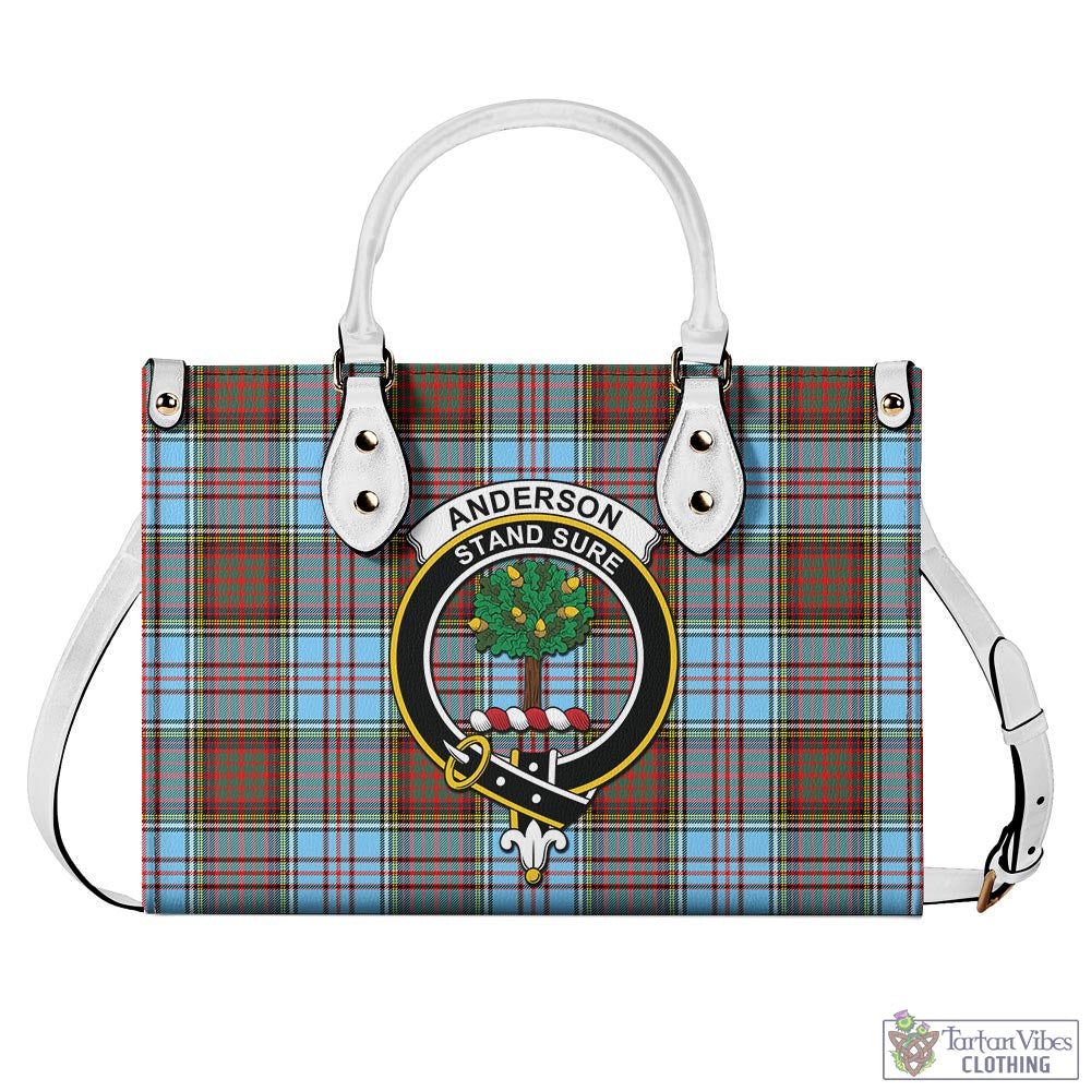 Tartan Vibes Clothing Anderson Ancient Tartan Luxury Leather Handbags with Family Crest