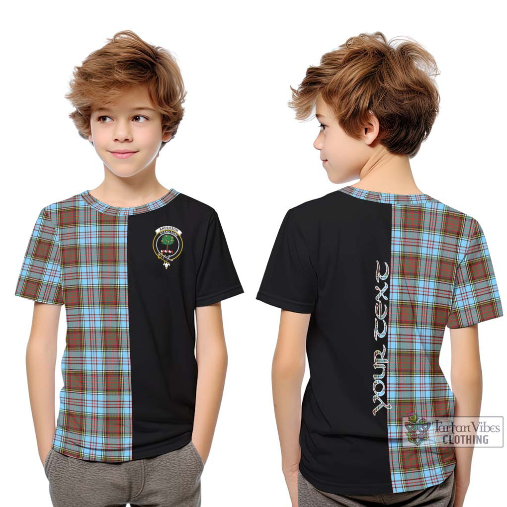 Anderson Ancient Tartan Kid T-Shirt with Family Crest and Half Of Me Style Youth XL Size14 - Tartanvibesclothing Shop