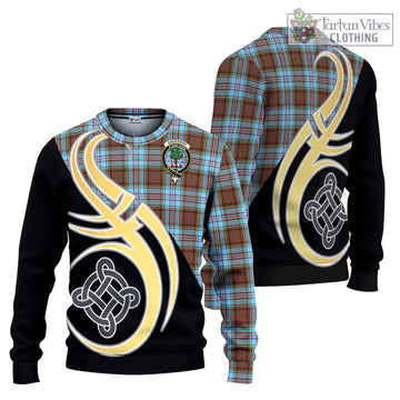 Anderson Ancient Tartan Ugly Sweater with Family Crest and Celtic Symbol Style