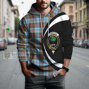 Anderson Ancient Tartan Hoodie with Family Crest Circle Style