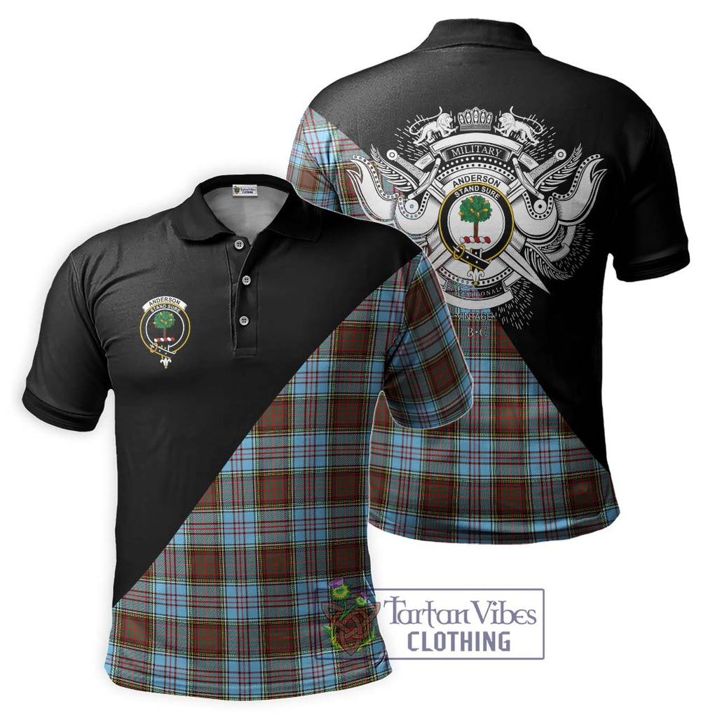 Anderson Ancient Tartan Polo Shirt with Family Crest and Military Logo Style Kid - Tartanvibesclothing Shop