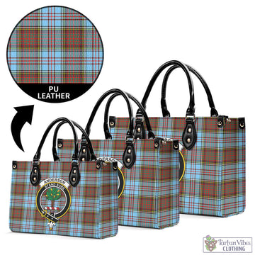 Anderson Ancient Tartan Luxury Leather Handbags with Family Crest