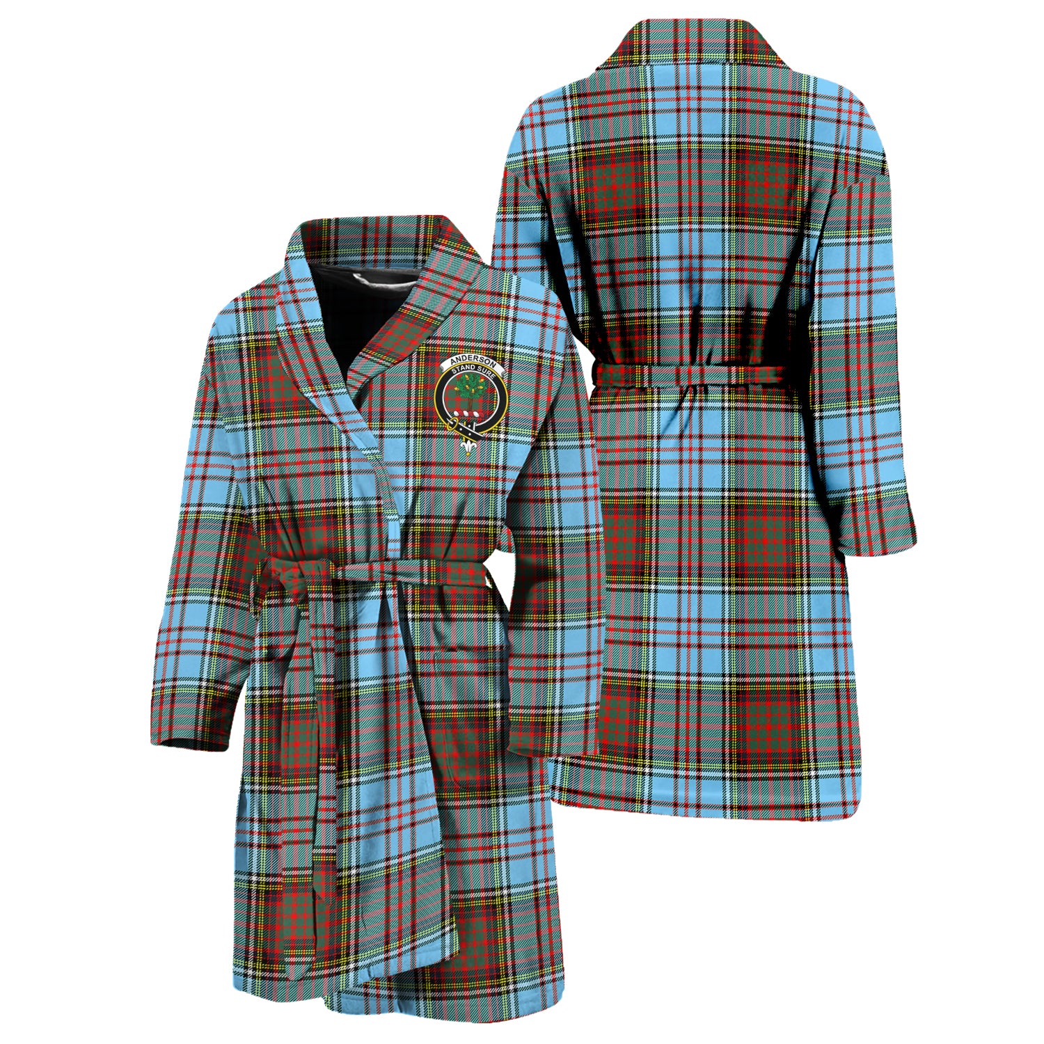 Anderson Ancient Tartan Bathrobe with Family Crest Unisex S - Tartan Vibes Clothing