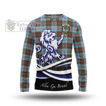 Anderson Ancient Tartan Long Sleeve T-Shirt with Alba Gu Brath Regal Lion Emblem