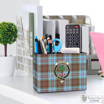 Anderson Ancient Tartan Pen Holder with Family Crest