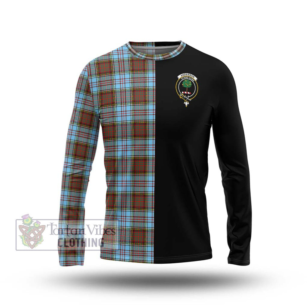 Anderson Ancient Tartan Long Sleeve T-Shirt with Family Crest and Half Of Me Style Unisex - Tartanvibesclothing Shop