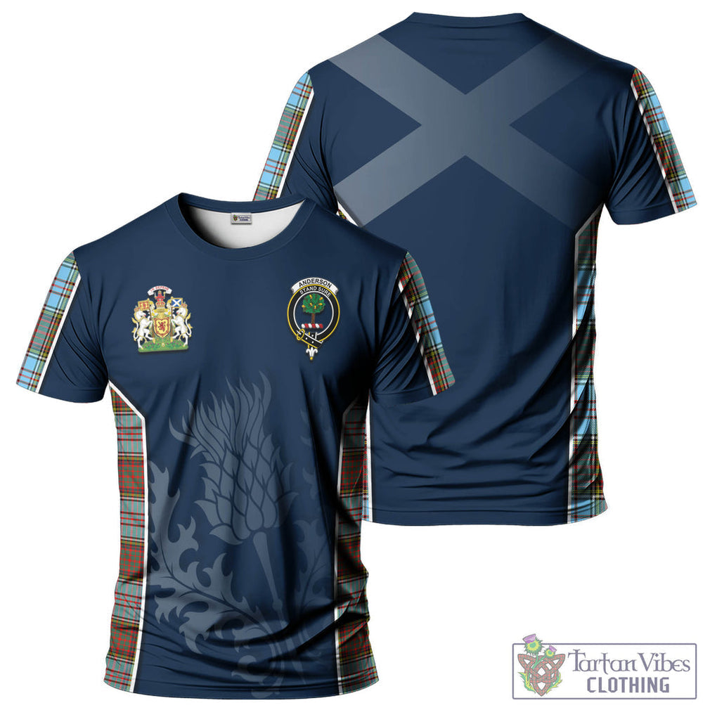 Tartan Vibes Clothing Anderson Ancient Tartan T-Shirt with Family Crest and Scottish Thistle Vibes Sport Style