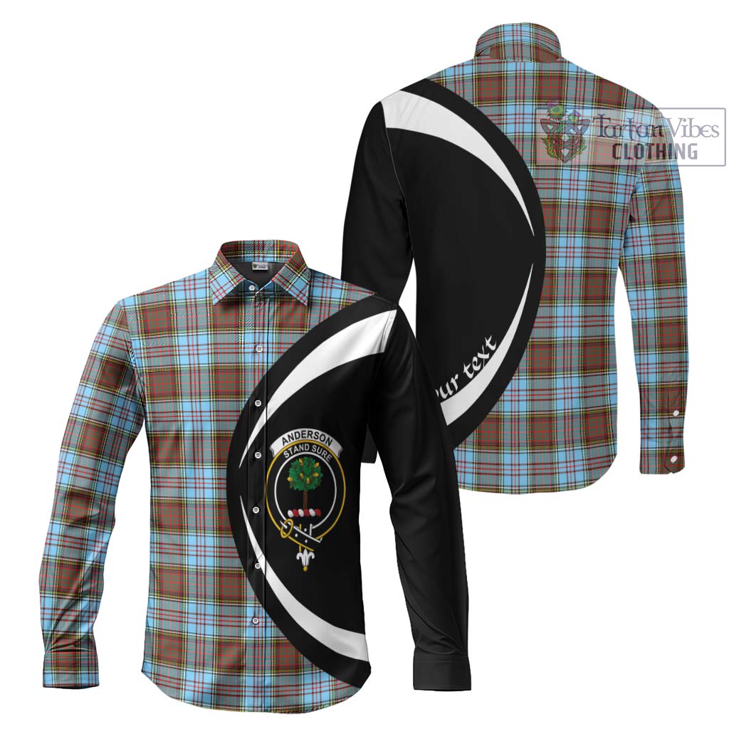 Tartan Vibes Clothing Anderson Ancient Tartan Long Sleeve Button Up with Family Crest Circle Style