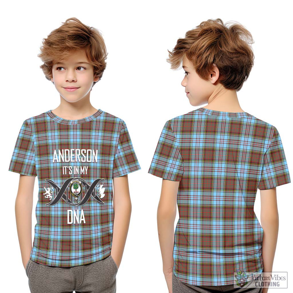 Anderson Ancient Tartan Kid T-Shirt with Family Crest DNA In Me Style Youth XL Size14 - Tartanvibesclothing Shop