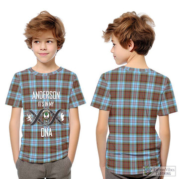 Anderson Ancient Tartan Kid T-Shirt with Family Crest DNA In Me Style