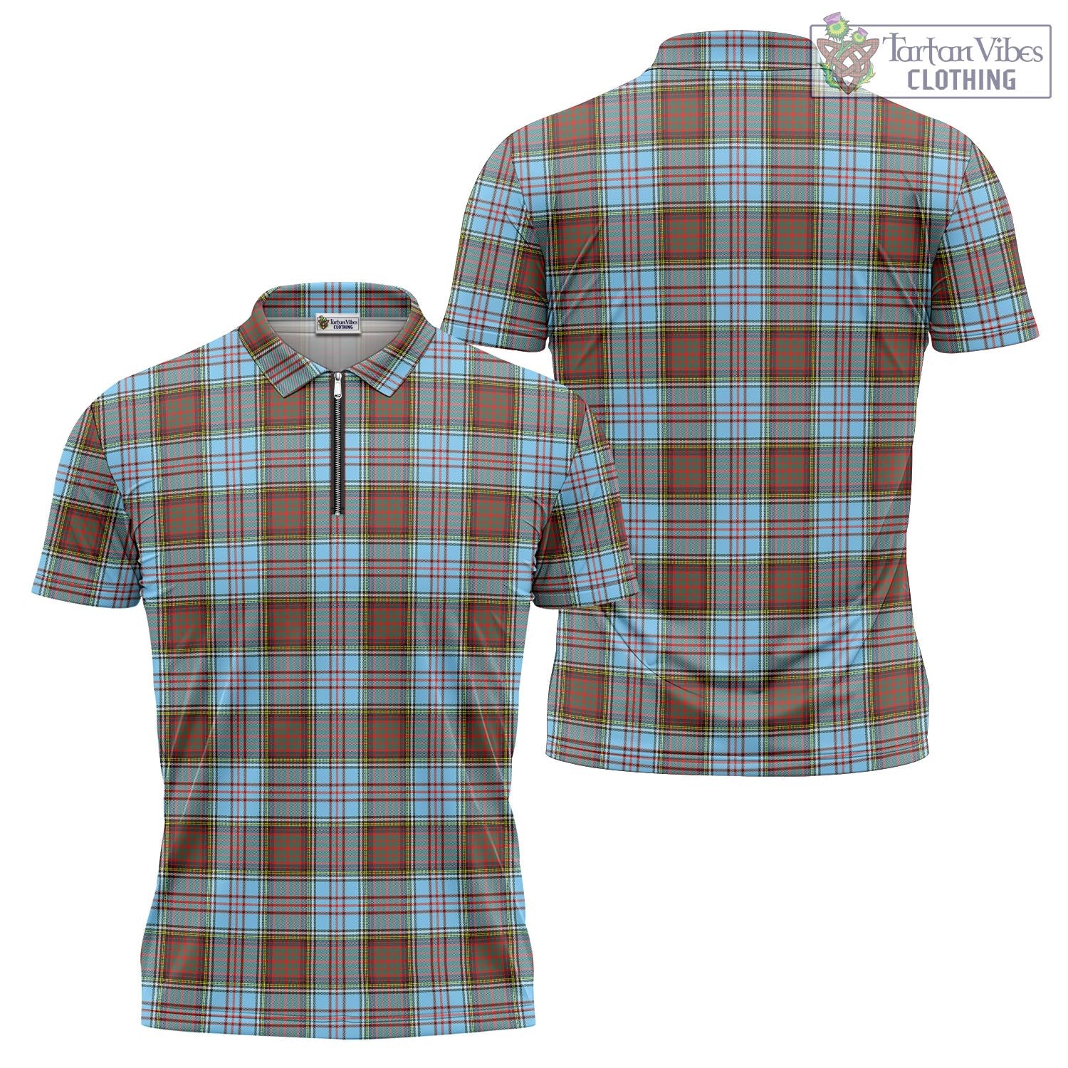 Tartan Vibes Clothing Anderson Ancient Tartan Zipper Polo Shirt